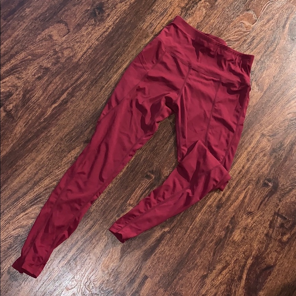 Maroon leggings gym leggings